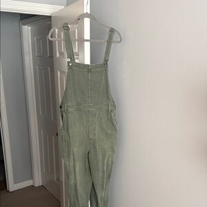 Aerie Green Denim Overalls - Size Large